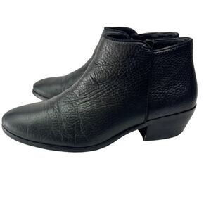 Sam Edelman Booties Women's Size 7 M Petty Ankle Black Leather Stacked Heel